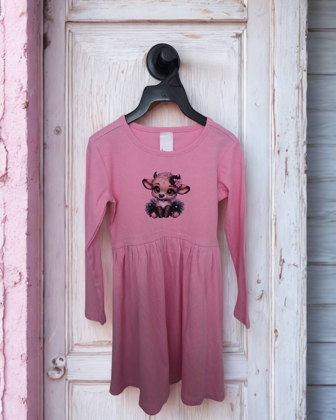 Girls Highland Cow Dress