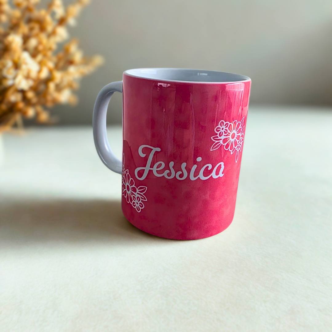 Personalised Pink Name Mug