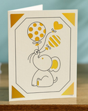 New Baby Elephant with Balloons Card