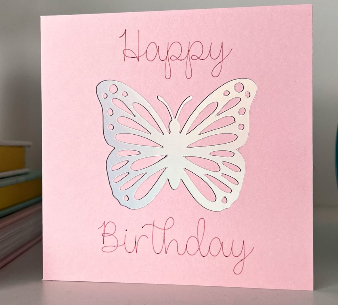 Girls Butterfly Birthday Card Handmade