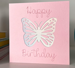 Girls Butterfly Birthday Card Handmade
