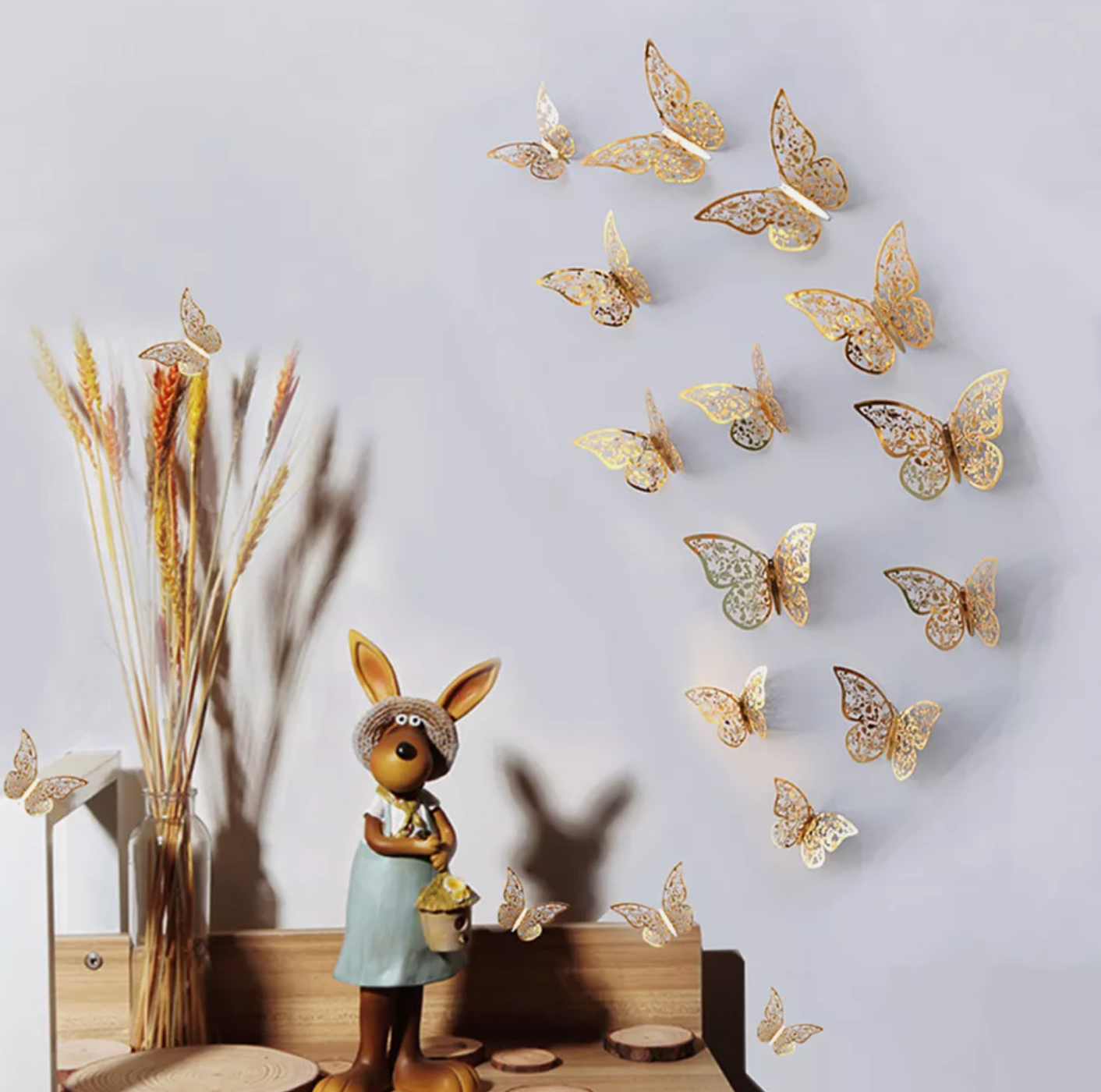 Gold Butterfly Wall Sticker Decor