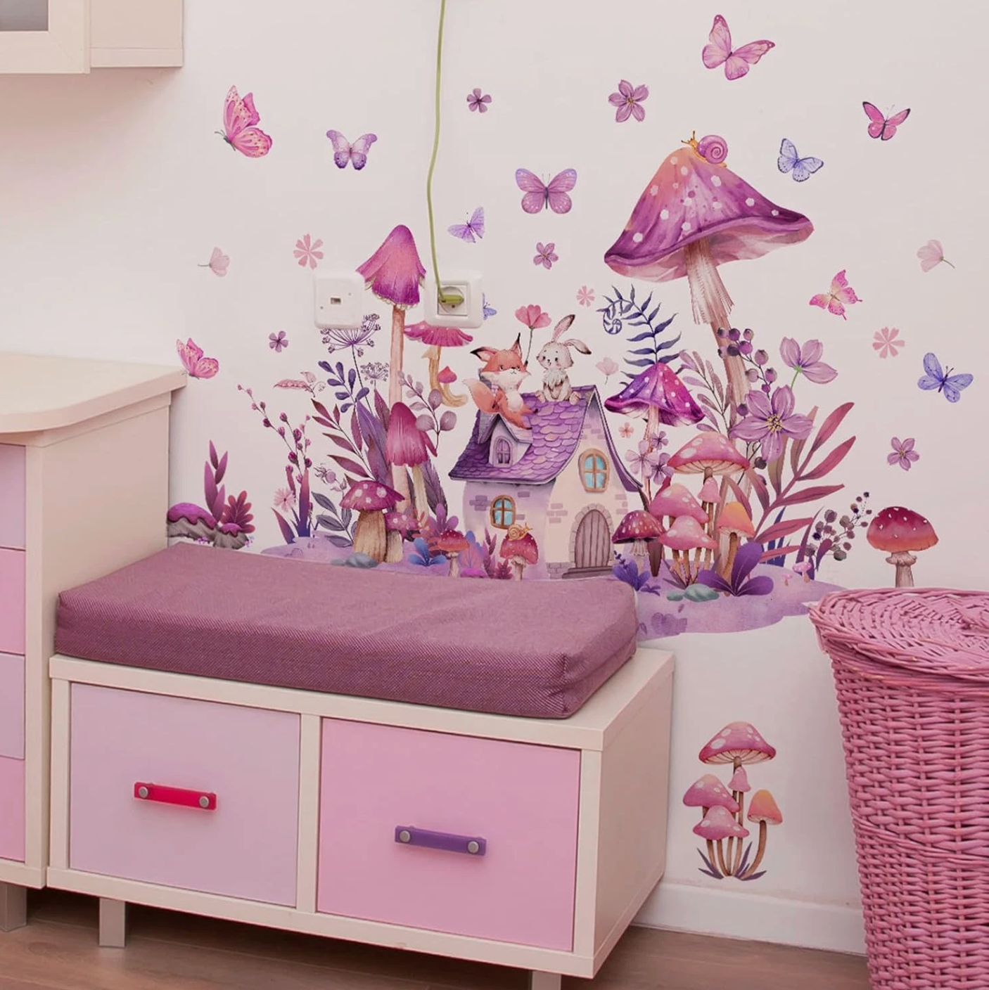 Mushroom Fairy Kids Wall Decal