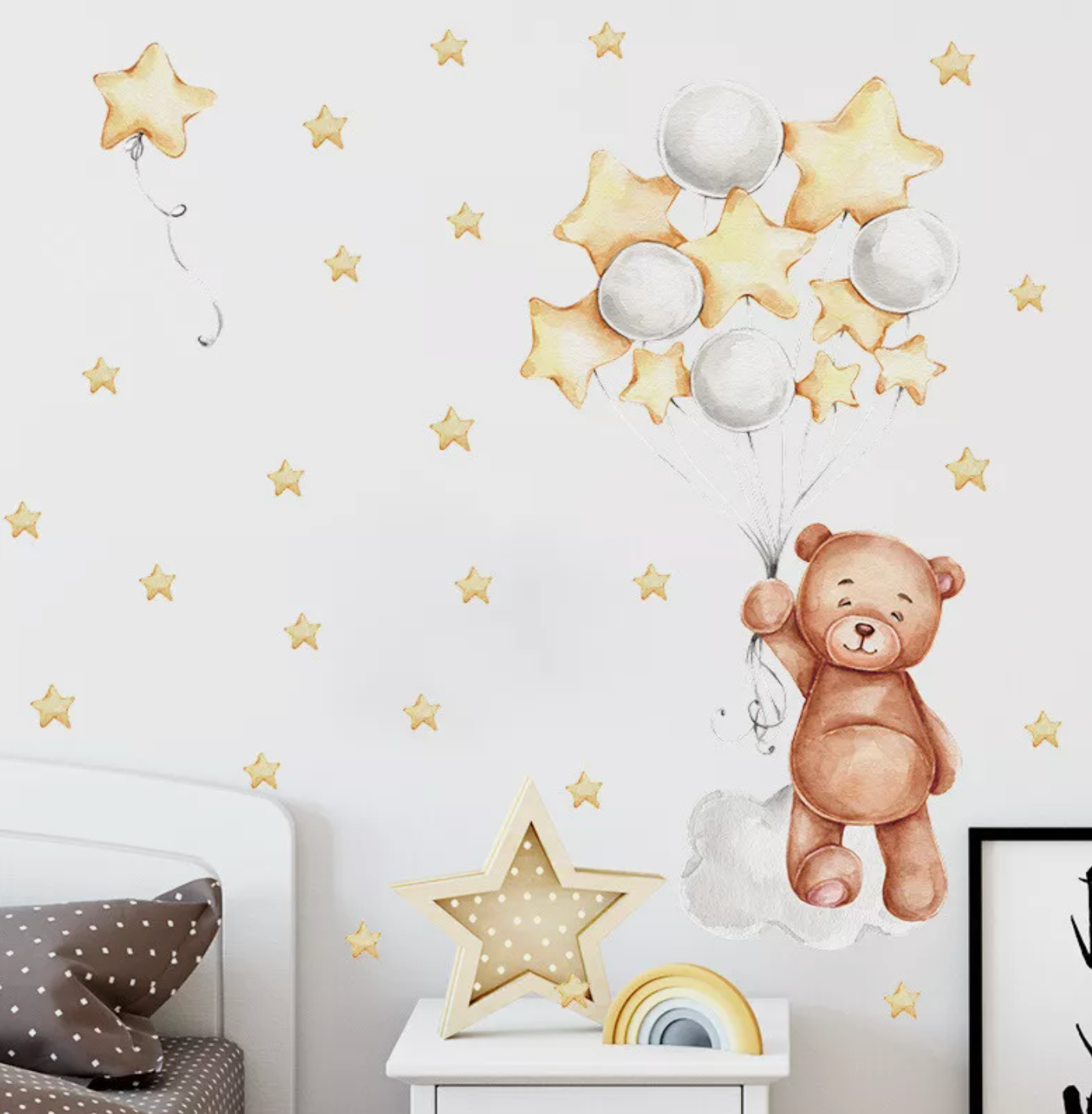 Nursery Bear & Balloons Wall Decal