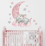 Nursery Girl Sleeping Elephant Wall Decal