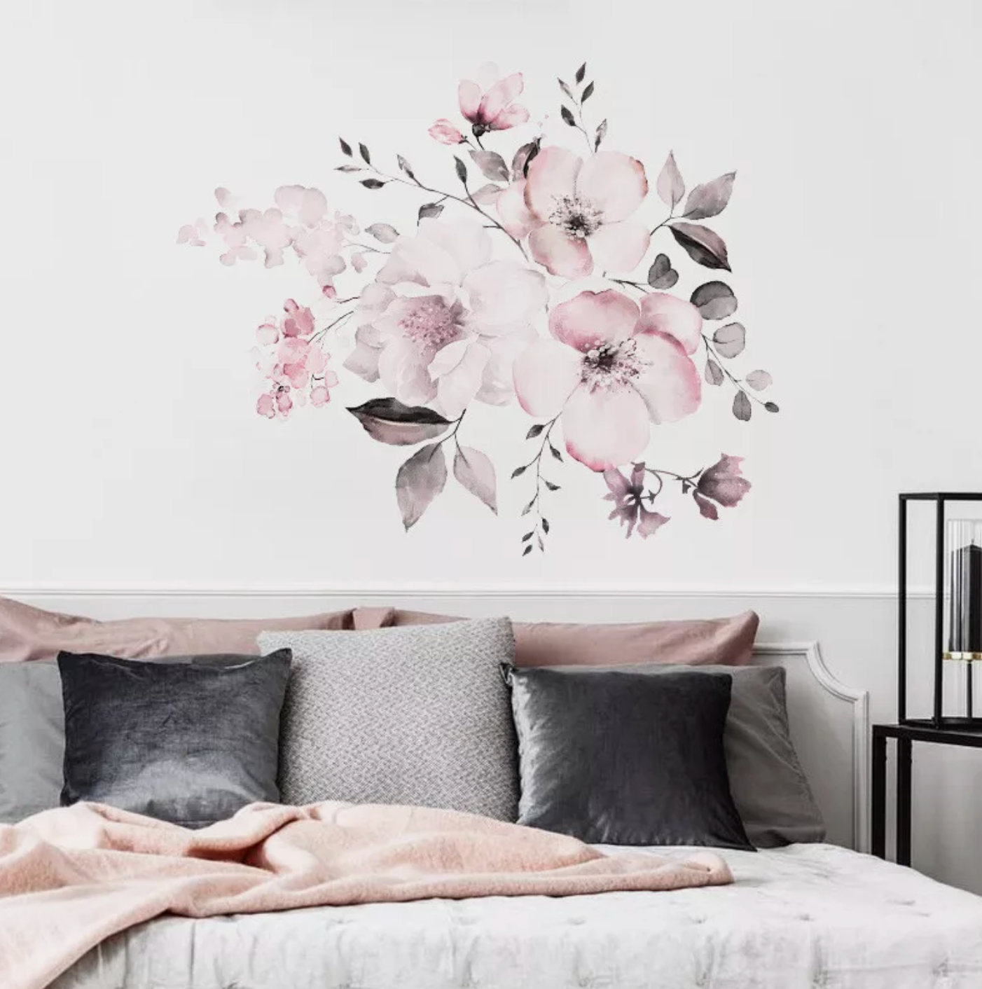 Pink Floral Wall Decal
