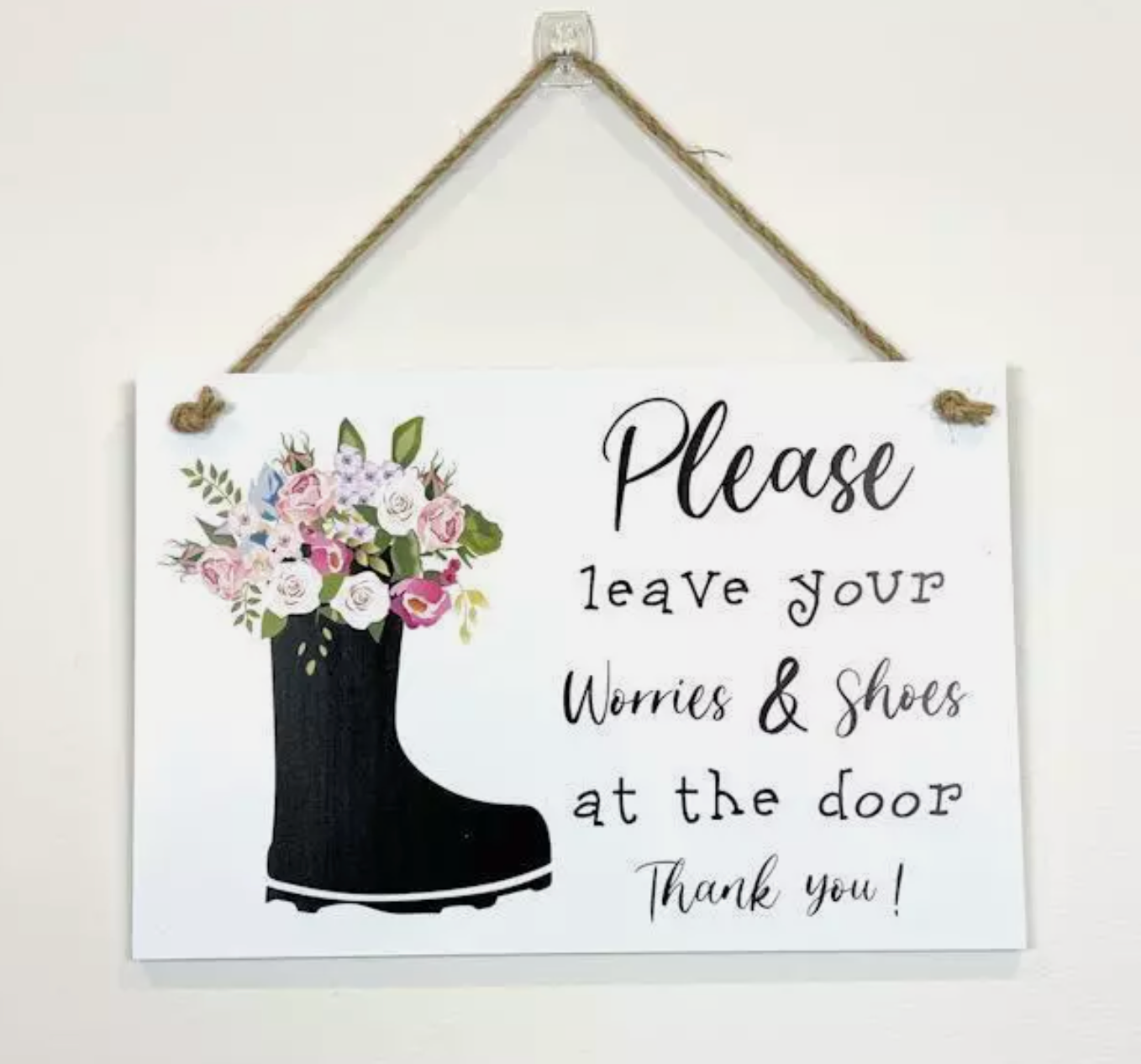 Please Leave Your Shoes At The Door Hanging Sign