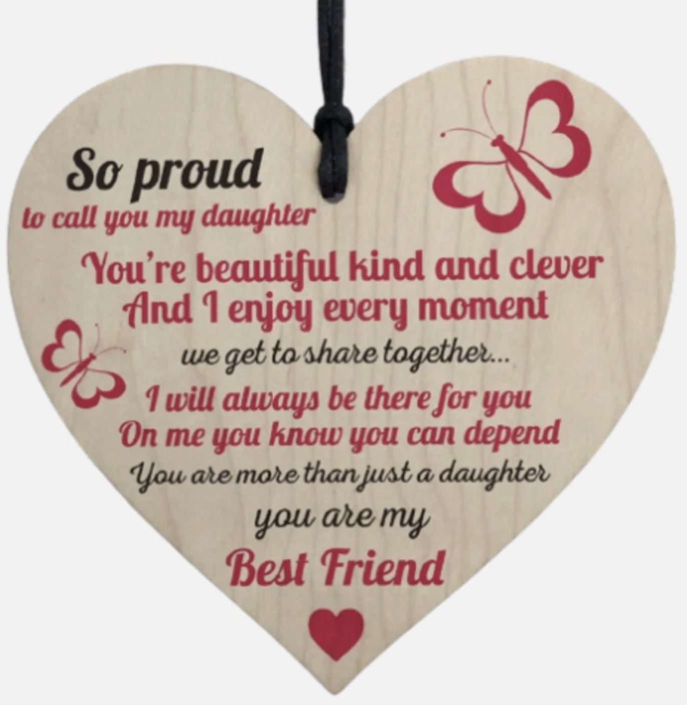 'Daughter' Wooden Plaque Heart Gift