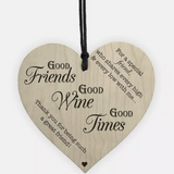 'Good Friend' Wooden Plaque Heart Gift