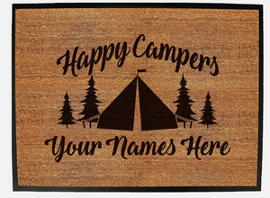 Happy Campers Custom Door Mat Tent