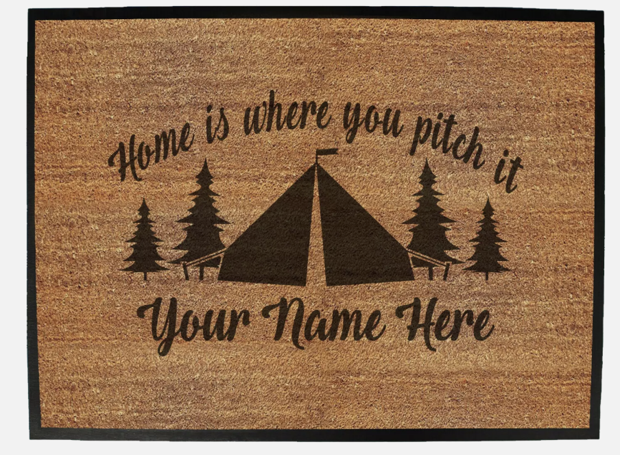 'Home Is Where' Custom Door Mat Tent
