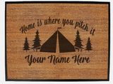 'Home Is Where' Custom Door Mat Tent