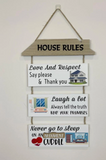 House Rules Wooden Plaque Decor