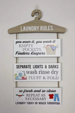 Laundry Rules Wooden Plaque Decor
