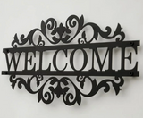 Welcome Sign Black Metal Home Decor