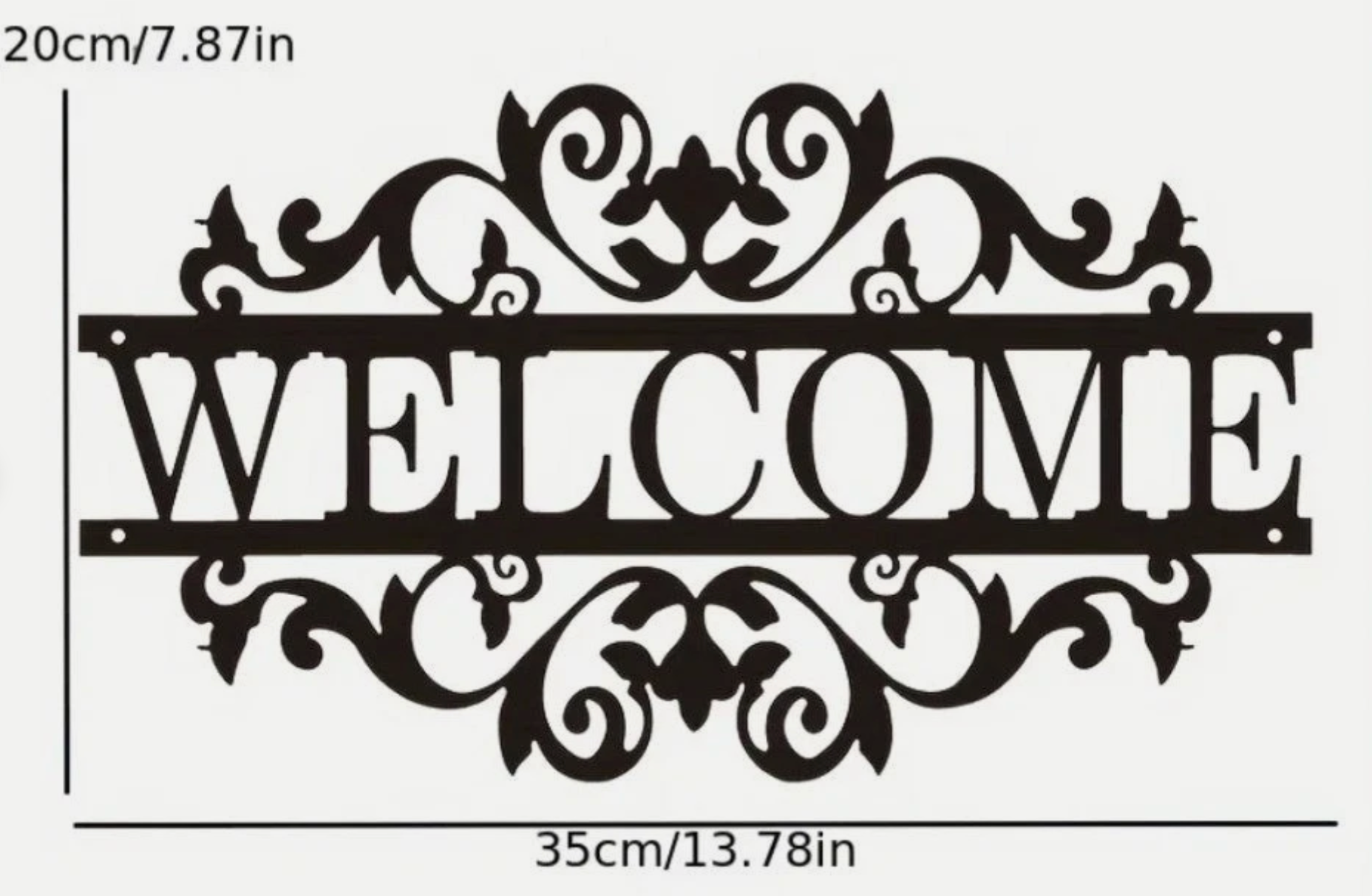 Welcome Sign Black Metal Home Decor