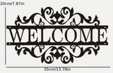 Welcome Sign Black Metal Home Decor