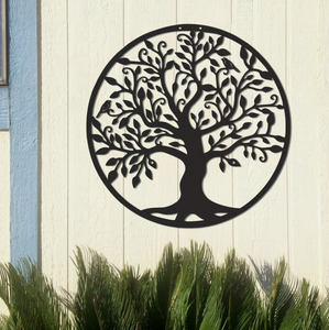 Tree Life Black Metal Home Decor