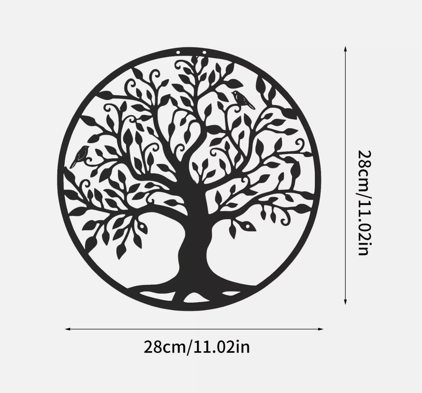 Tree Life Black Metal Home Decor