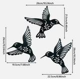 Black Hummingbird Metal Home Decor