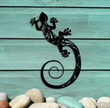 Black Gecko Metal Home Decor
