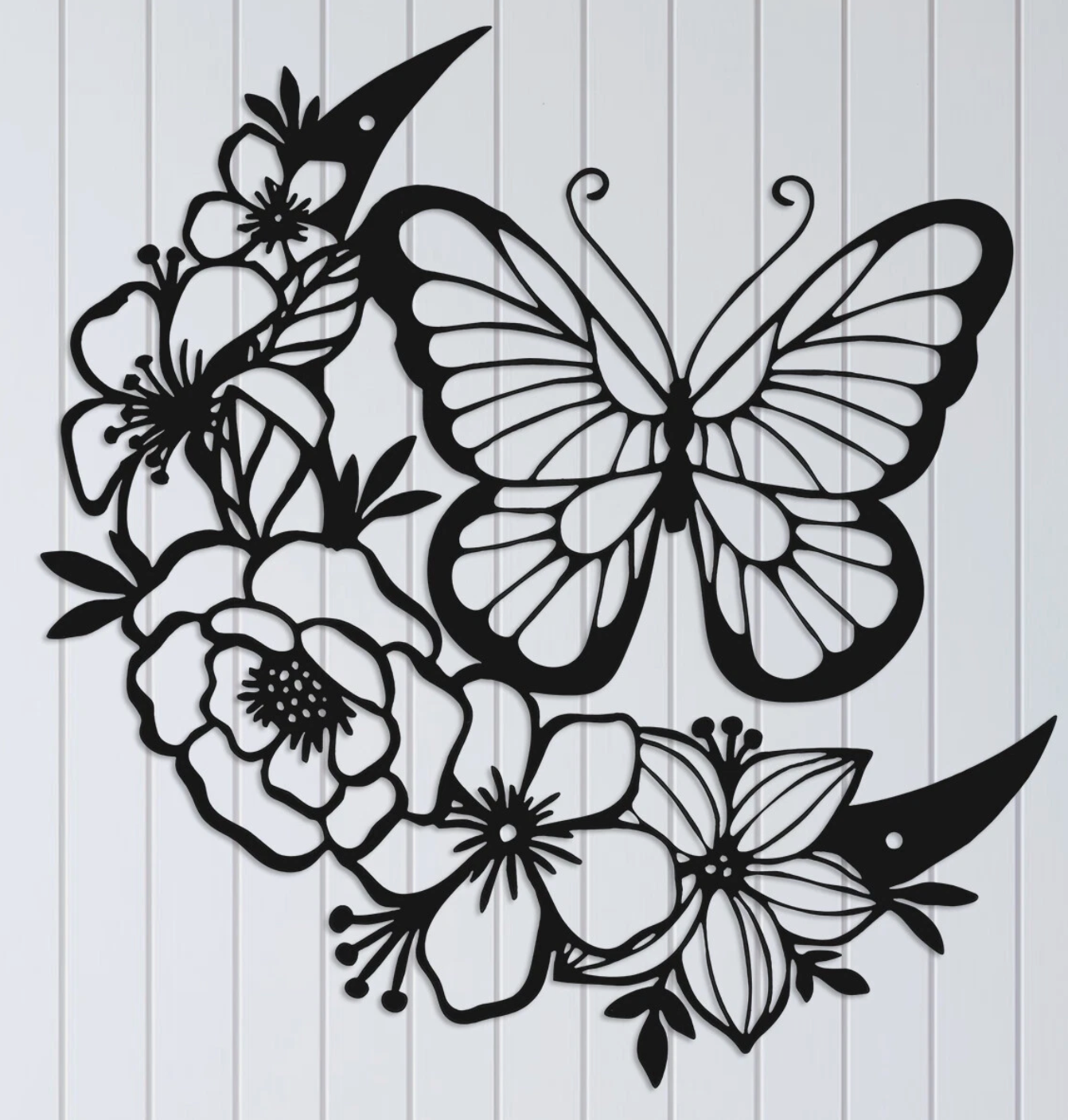 Butterfly Flower Metal Home Decor
