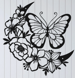 Butterfly Flower Metal Home Decor