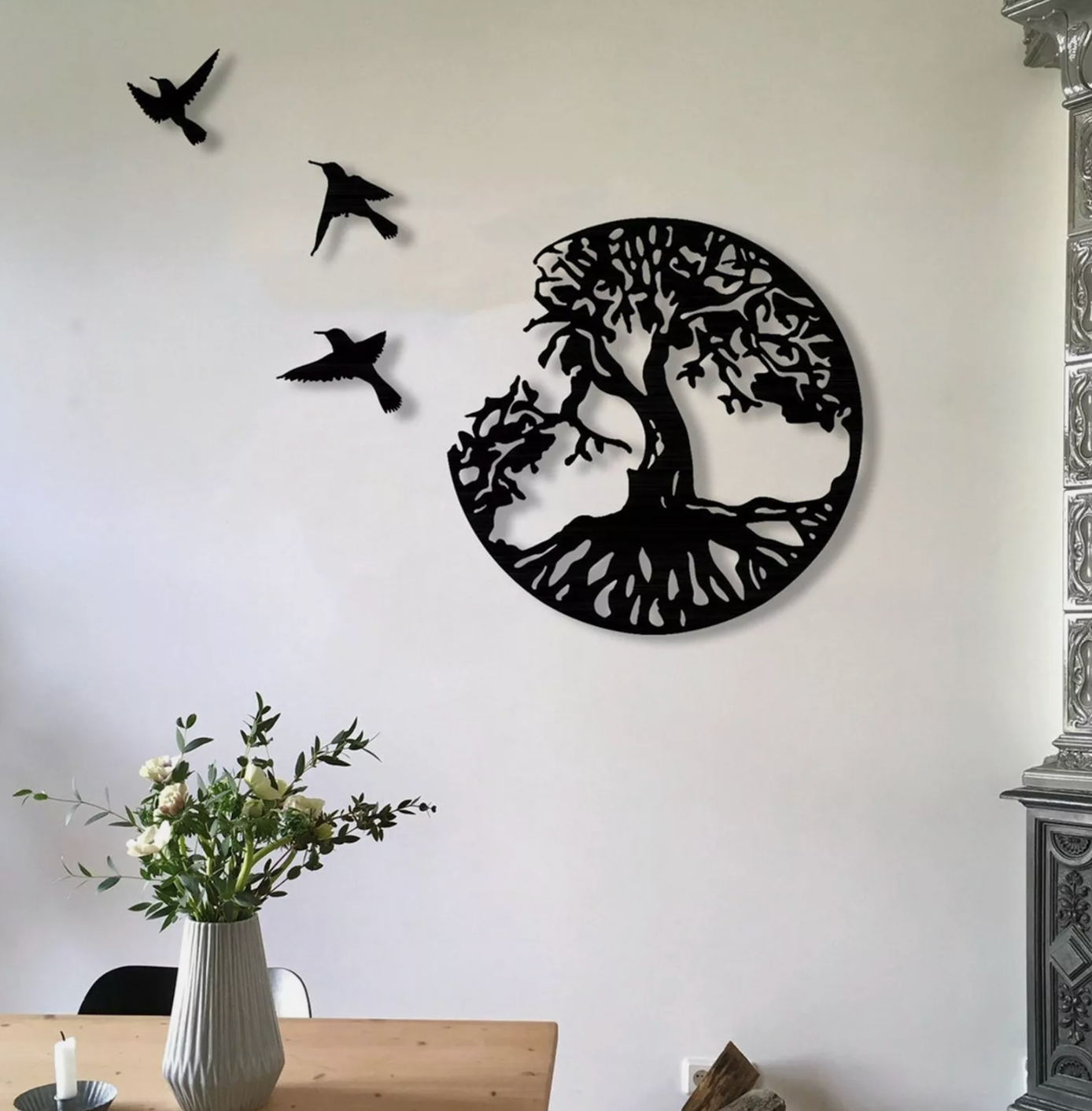 Tree of Life Black Metal Wall Decor