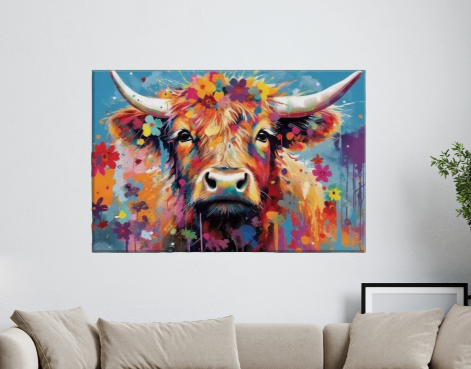 Highland Cow Wall Art Canvas