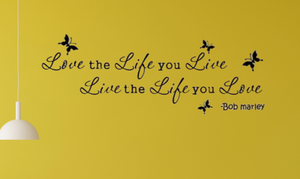 'Love The Life You Live' Wall Sticker Decor