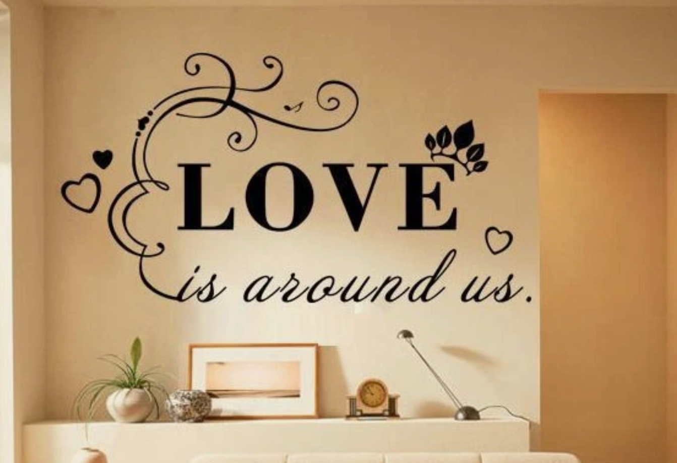 'Love Is Around Us' Wall Sticker Decor