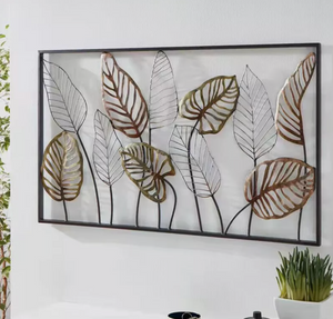 Large Metal Gold Leaves Wall Art