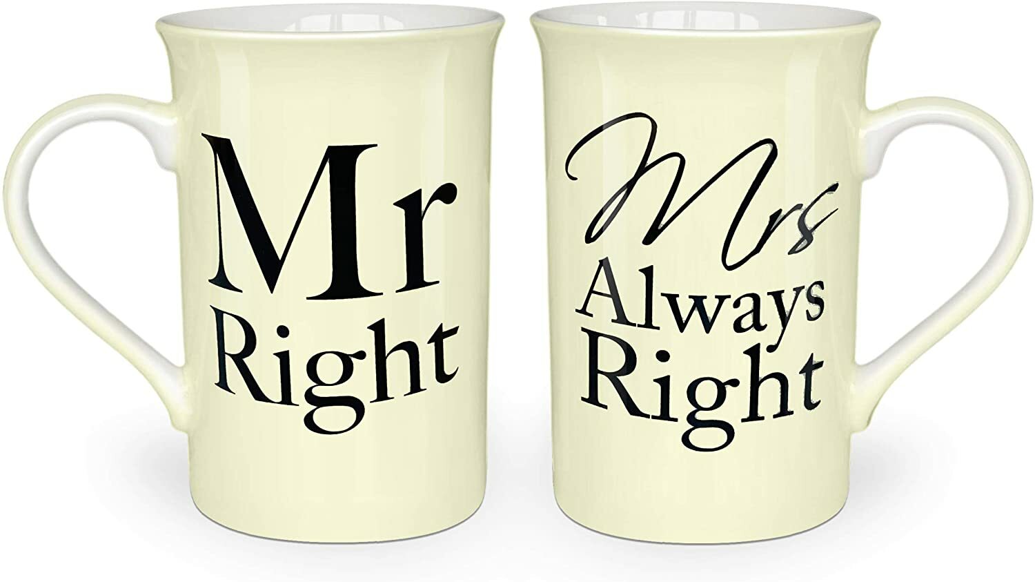 Mr Right & Mrs Always Right Couple Coffee Mug Set - Wedding/ Anniversary Gift